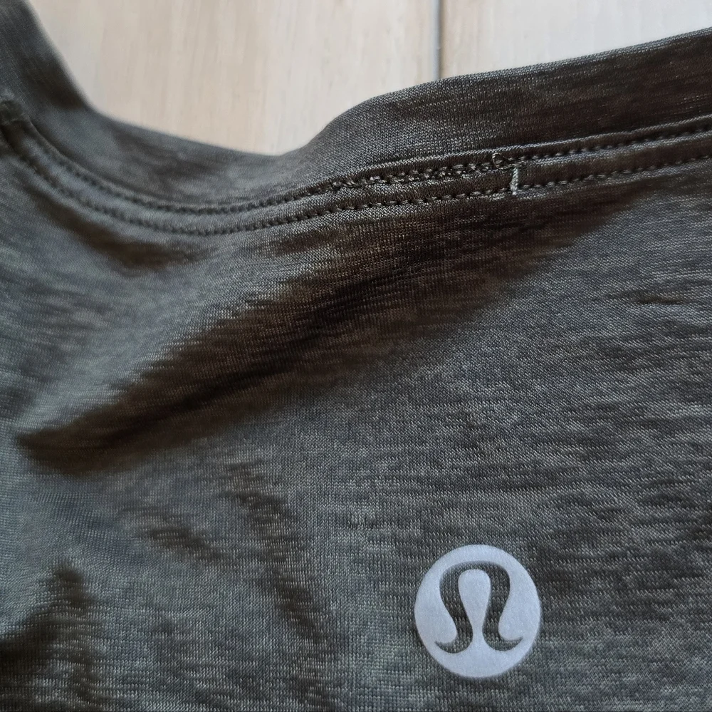 Lululemon Open Up Tie Back Tee In Dark Olive